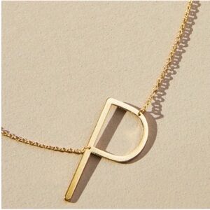 New! Gold Initial Letter Monogram Necklace NWOT